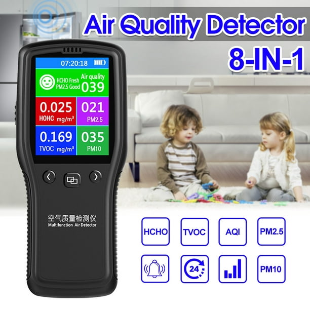 HSART Home Haze Detector PM2.5 Detector Formaldehyde Measuring Device Small and Light Large Screen 
